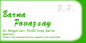 barna povazsay business card